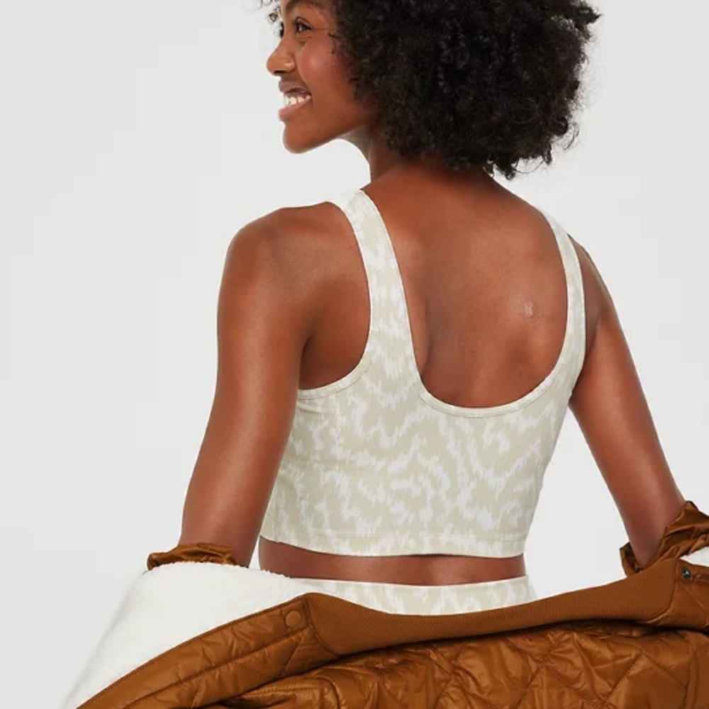 Aerie Cream Patterned Sports Bra - Picture 2 of 8